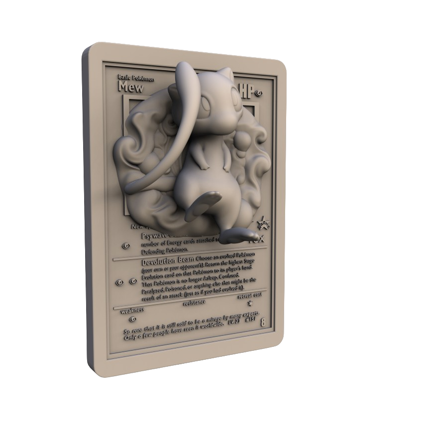 Mew, Carta Pokémon 3D in Resina