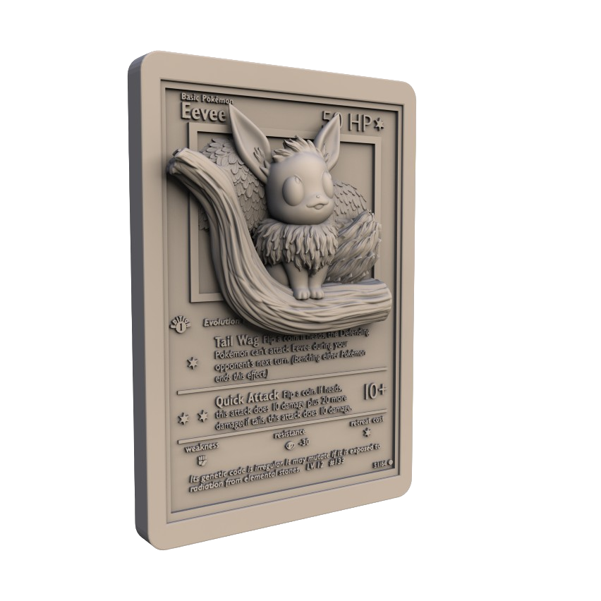 Eevee, Carta Pokémon 3D in Resina