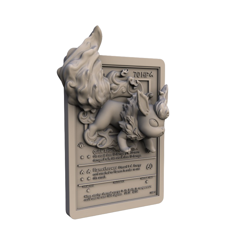 Flareon, Carta Pokémon 3D in Resina